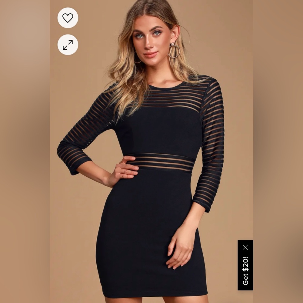 Lulus Perfect Mesh Black Bodycon Dress